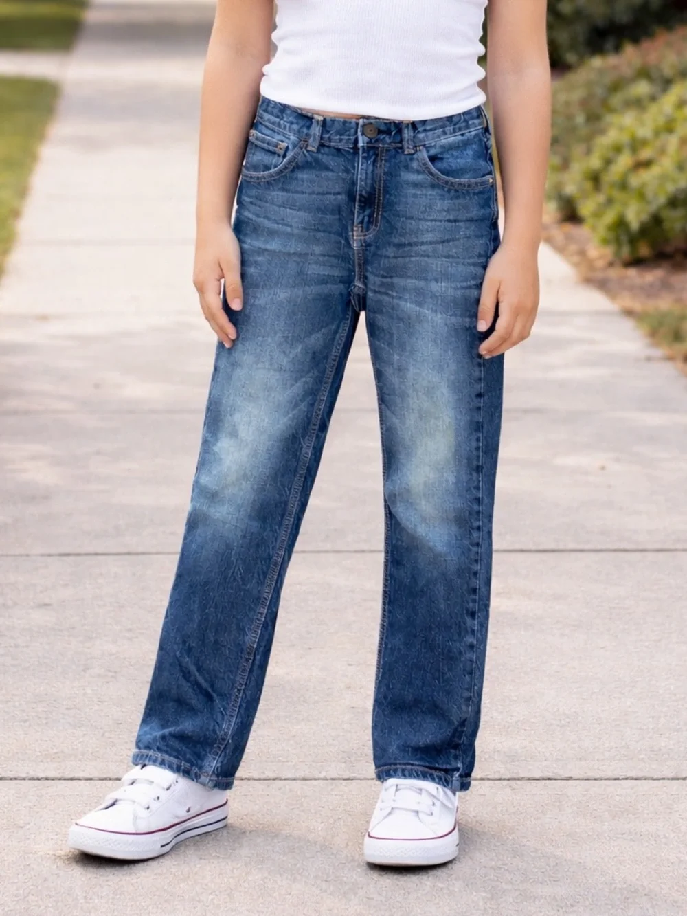 OshKosh Bgosh Jeans 10R Denim Kids Adjustable Waist Straight  25X23